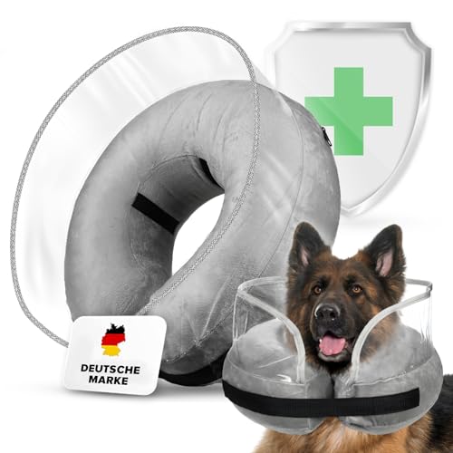 Aschpas® Collarín inflable para perro con capa protectora para hocicos largos, collarín para...