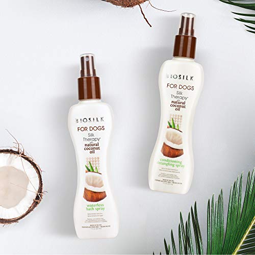BioSilk for Dogs Silk Therapy Shampoo with Coconut Oil | Coconut Dog Shampoo Conditioning Detangling Spray for Pets… - Image 8