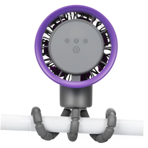 TOGEVAL Ventilador Portátil para Cochecito con Motor Silencioso Recargable y Ventilador con Trípode Flexible y Protección Infantil para Uso Exteriores y Escritorio