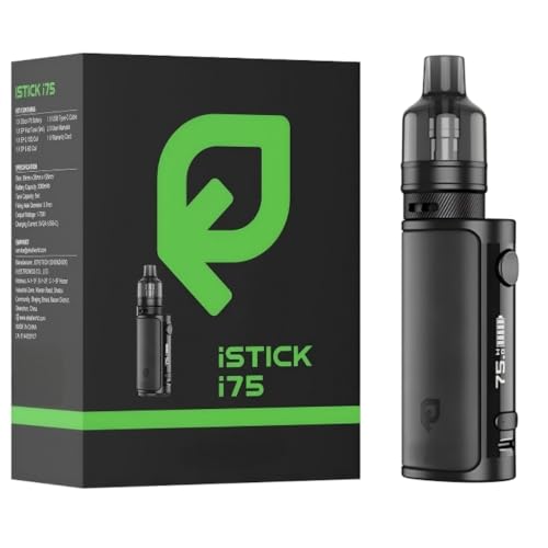 For Eleaf iStick i75 Kit 75 W Mod Box Vape Batería 3000 mAh (Negro) Incluye 5 ml Atomizador EP Pod Tank Resistencia EP Coil 0,15 Ω/0,6 Ω MTL/DTL | Modos VW/VV Vaporizador Original   No Nicotine