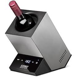 Enfriador De Agua Para Casa CASO WineCase One Inox - Enfriador de vino para una botella, rango de temperatura de 5 – 18 °C, para botellas de hasta 9 cm de diámetro, control táctil, carcasa de acero inoxidable, tamaño pequeño