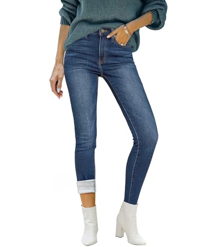 luvamia Women's Fleece Lined Jeans Winter Thermal Denim Jeggings Skinny High Waisted Stretch Warm Leggings