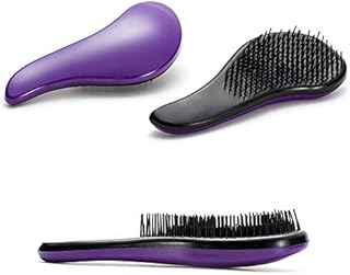 مقبض فك تشابك الشعر، مشط لتصفيف الشعر في صالونات التجميل، ارجواني - مع ضمان لمدة عامين للرضا والجودة