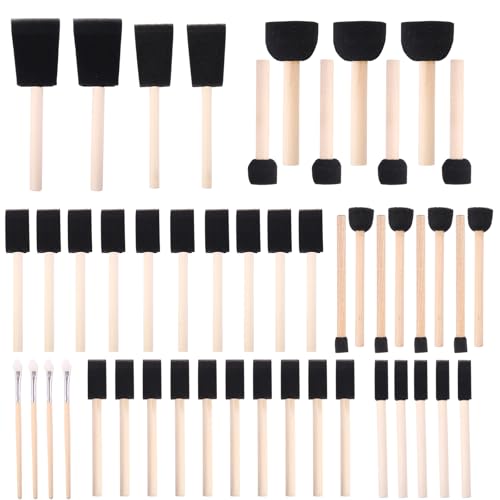 Foam Paint Brushes (48 Pack) 10 Sizes - Paint Sponge