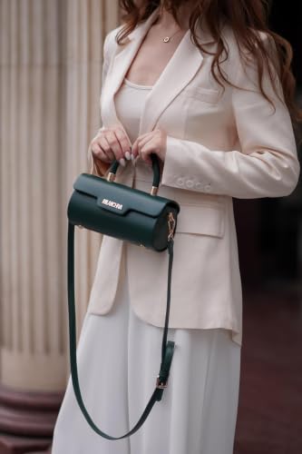 Image of Milan Chiva Top Handle Bag for Women Mini Barrel Crossbody Handbag with Adjustable Strap Elegant Small Purses | Small