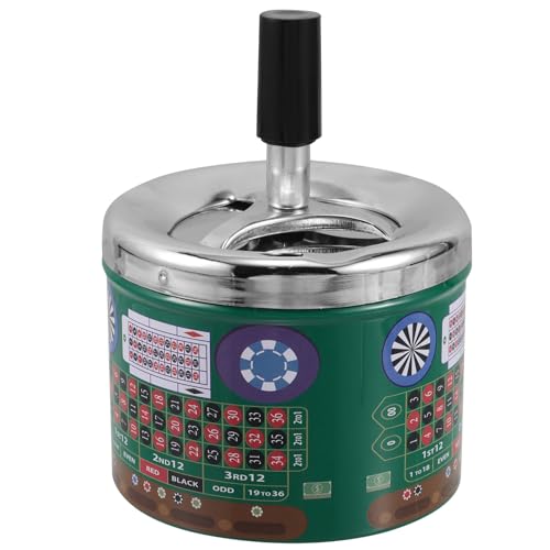 WEKAMOS Posacenere Girevole da Tavolo in Metallo senza Fumo con Coperchio Portacenere Ignifugo per Fumatori Design Rotante Elegante per Interni ed Esterni Spegnimento Rapido e Facile