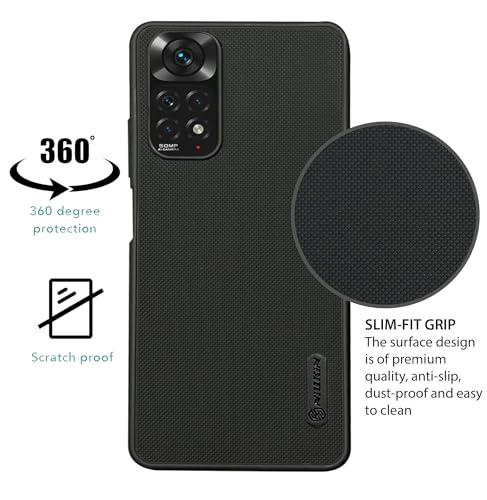 Image of NIUKIN Super Frosted Shield Pro Soft Mobile Back Case for Xiaomi Redmi Note 11 / Xiaomi Redmi Note 11s | Shockproof Scratchproof Cover | Black