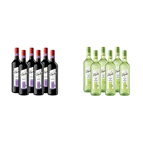 Blanchet Merlot Rotwein Trocken (6 x 0,75l) & Blanc de Blancs Weißwein Halbtrocken (6 x 0,75 l) Cover