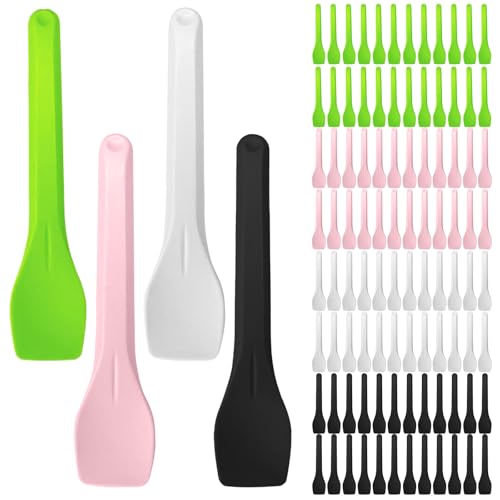 100 cucchiai da gelato, piccoli cucchiai da dessert in plastica colorata, riutilizzabili, biodegradabili, per gelati, torte, yogurt, mousse, feste, 9,5 cm