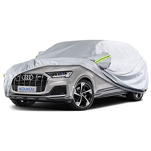 Image of Koukou SUV Car Cover Custom Fit Audi q7 2005-2025, Waterproof All Weather for Automobiles, Sun Rain Dust Snow Protection. (Ships from US Warehouse, Arrive Within 3-7 Days)