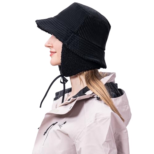 Gorro tipo cloche impermeable con orejeras