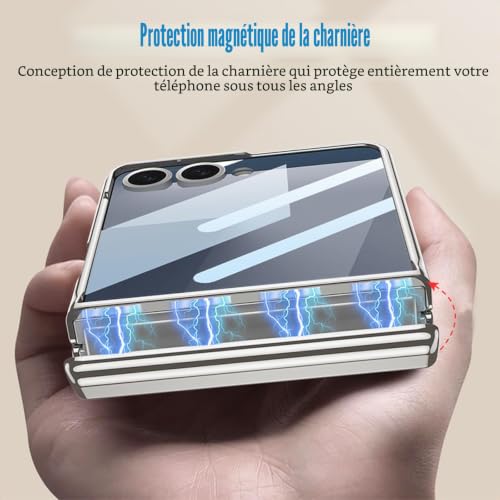 Z Flip 7 coque antichoc argentée transparente qui préserve le design