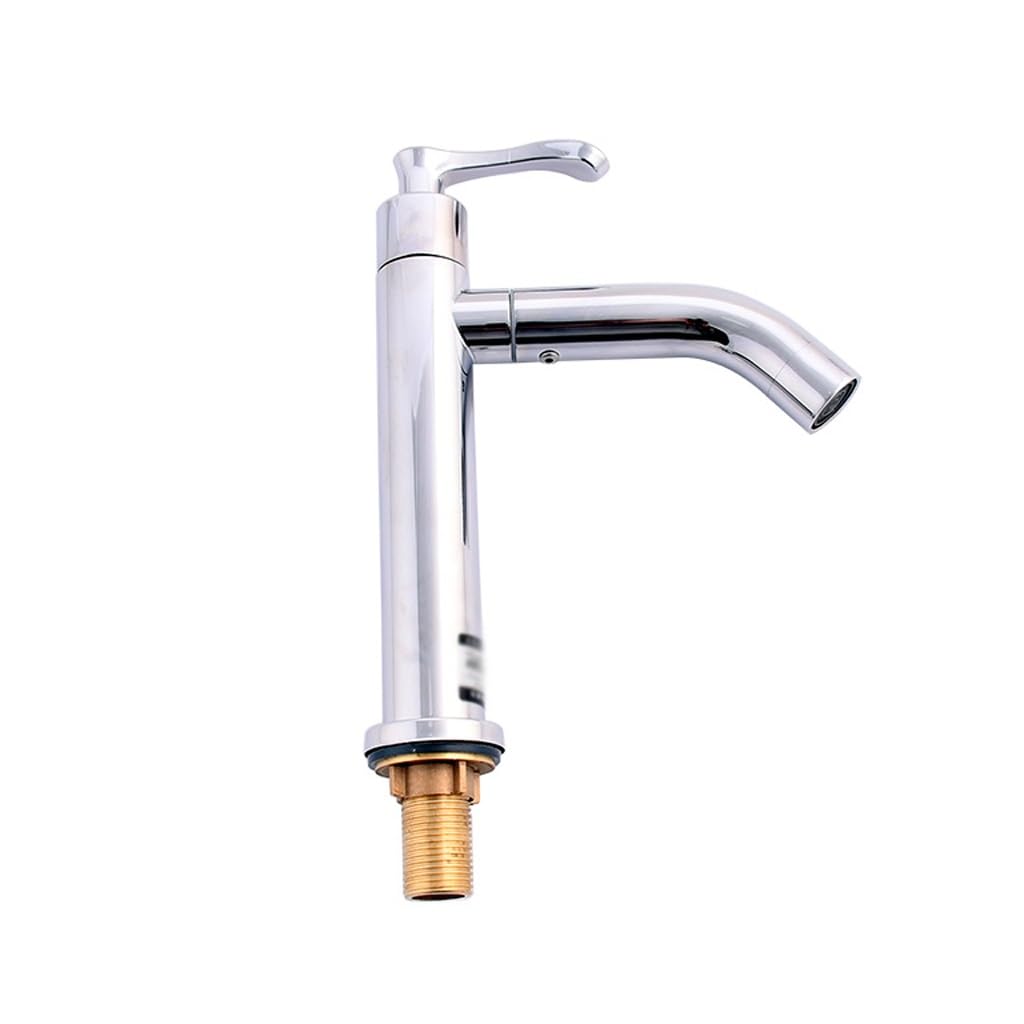 Robinet de lavabo 360° mitigeur eau froide en céramique chromé pour vasque salle de bain moderne