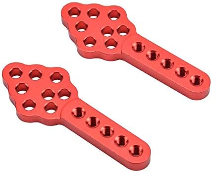 Miniatura 4 de CNC Metal RC Car Amortiguador Montaje Ajustar Altura Ángulo Soporte para Axial SCX10 90046 D90 D110 RC Crawler Car (Rojo)