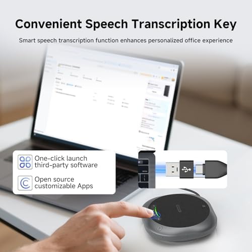 Bild 3 - SVBONY SVHub Omni2 Konferenzlautsprecher mit Mikrofon, 4 Mikrofone mit Geräuschunterdrückung, Verbesserte Sprachaufnahme, 8 Stunden Gesprächszeit, für den Einsatz im Homeoffice