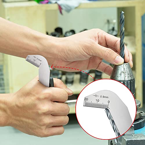Calibrador de ángulo para brocas 118 grados acero inoxidable miniatura 5
