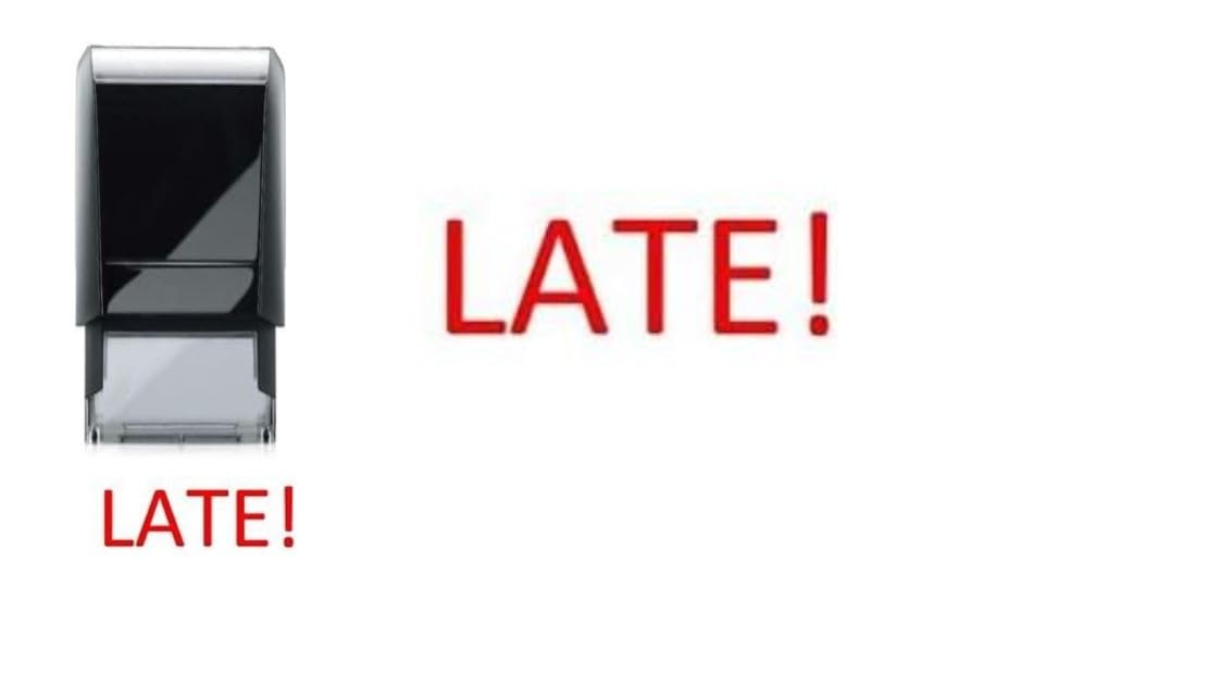 Late! - Self Inking Teacher Stamp - Red Ink - 28 x 28mm