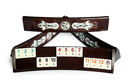 Juego Rummi de Madera Hecho a Mano con Nácar Verde