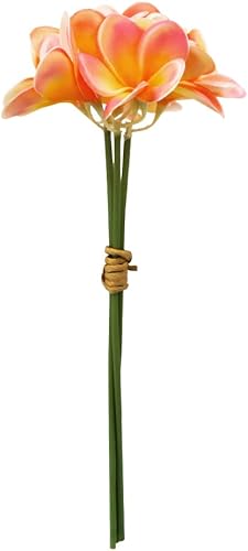 Miniatura 8 de Winterworm 3 piezas de flores artificiales de plumeria frangipani, 9 ramos de flores artificiales con tallos para el hogar, oficina, boda,