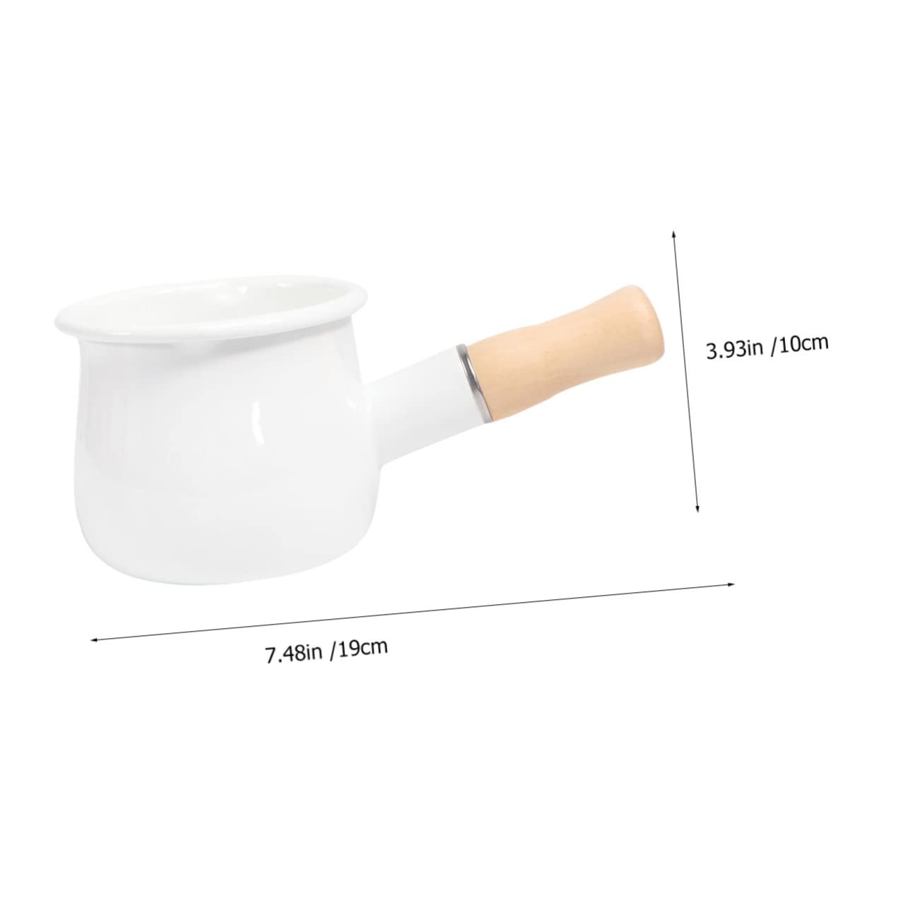 Unomor Nonstick Enamel Pan for Cooking Warming Butter Coffee Small Kitchen Cooking Pot Insulated Handle for Noodles Food Sauces Random Color