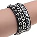 Bracelet En Cuir Pour Femme,Vintage Véritable Cuir Bracelets Tressés De Multicouches Rock Punk Gothique Chaînes Rivet Spikes Brassard Large Black Charm Bracelets Personnalité Cadeau De Noël Pou