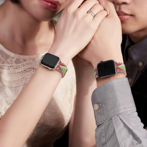 Image of Compatible with Apple Watch Band 41mm 40mm 38mm 49mm 45mm 44mm 42mm Women Girl, Christmas Hollow Soft Silicone Sports Strap For iWatch Ultra SE Series 10 9 8 7 6 5 4 3 2, tree-38