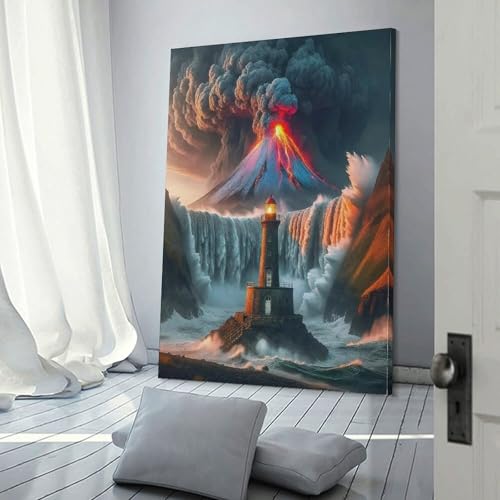 Impression sur toile volcan décoration murale haute définition 60x90