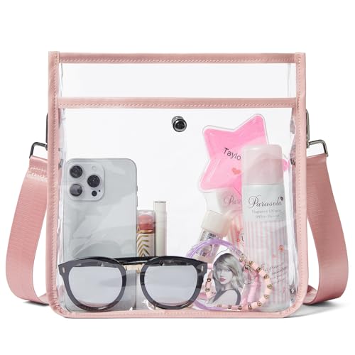 Image of Bluome Clear Bag for Stadium Events 12x12x6, Clear Purses Stadium Bag Crossbody Purses for Concerts Football Games Travel