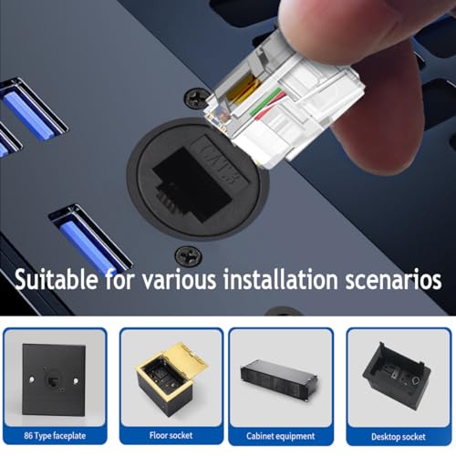 PENGLIN 2PCS RJ11 6P4C Panel Mount Connector miniatura 6