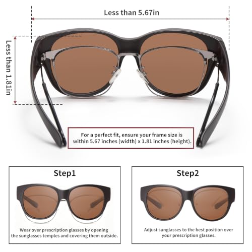Image of HAOLOTA Fit Over Glasses Sunglasses for Women Polarized