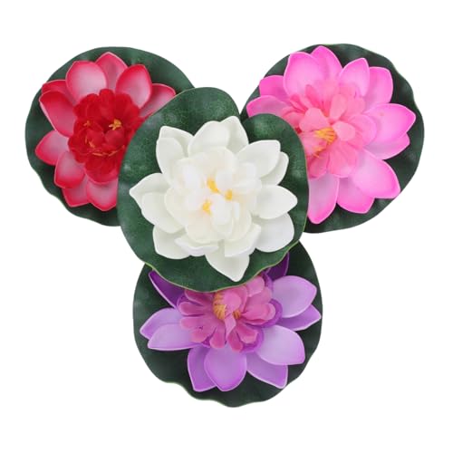 Toddmomy 4stücke Eva Künstliche Schwimmende Lotusblumen Dekorative Wasserlilien Für Teich Aquarium Und Brunnen Farbvariationen Für Aquarien Und Gartendekoration