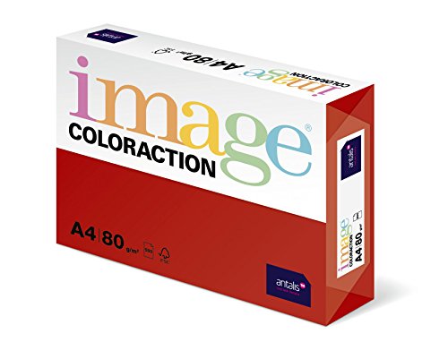 Image Coloraction Chile - farbiges Kopierpapier - DIN A4, 210 x 297 mm, 80 g/m² - buntes, holzfreies Druckerpapier für Kopierer - 500 Blatt - Rot