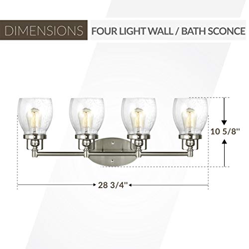 Image of Generation Lighting 4414504-962 Belton Four - Light Wall /Bath Vanity Style Fixture, Brushed Nickel