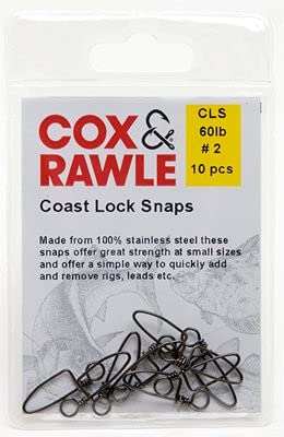 Cox & Rawle S/Steel Coastlock Snaps Qty 10 (Size 0 30lb)
