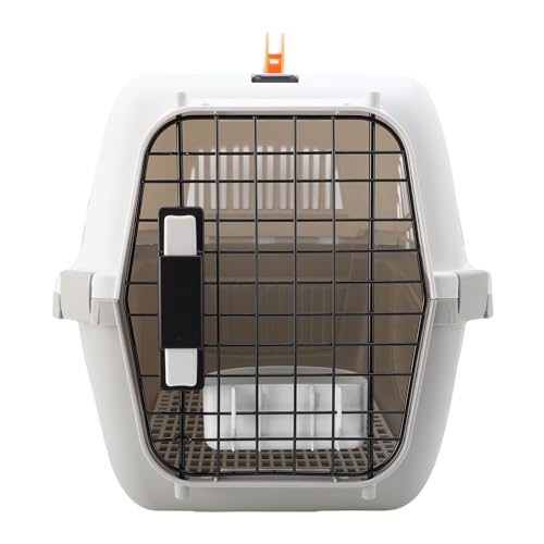 Pet Carrier, Hard Sided Dog Travel Carrier, Portable Cat Carrying Box with Food Bowl, Portable Pet Carriers for Outdoor Travel, Home (Grey) by Fabater - Image 9