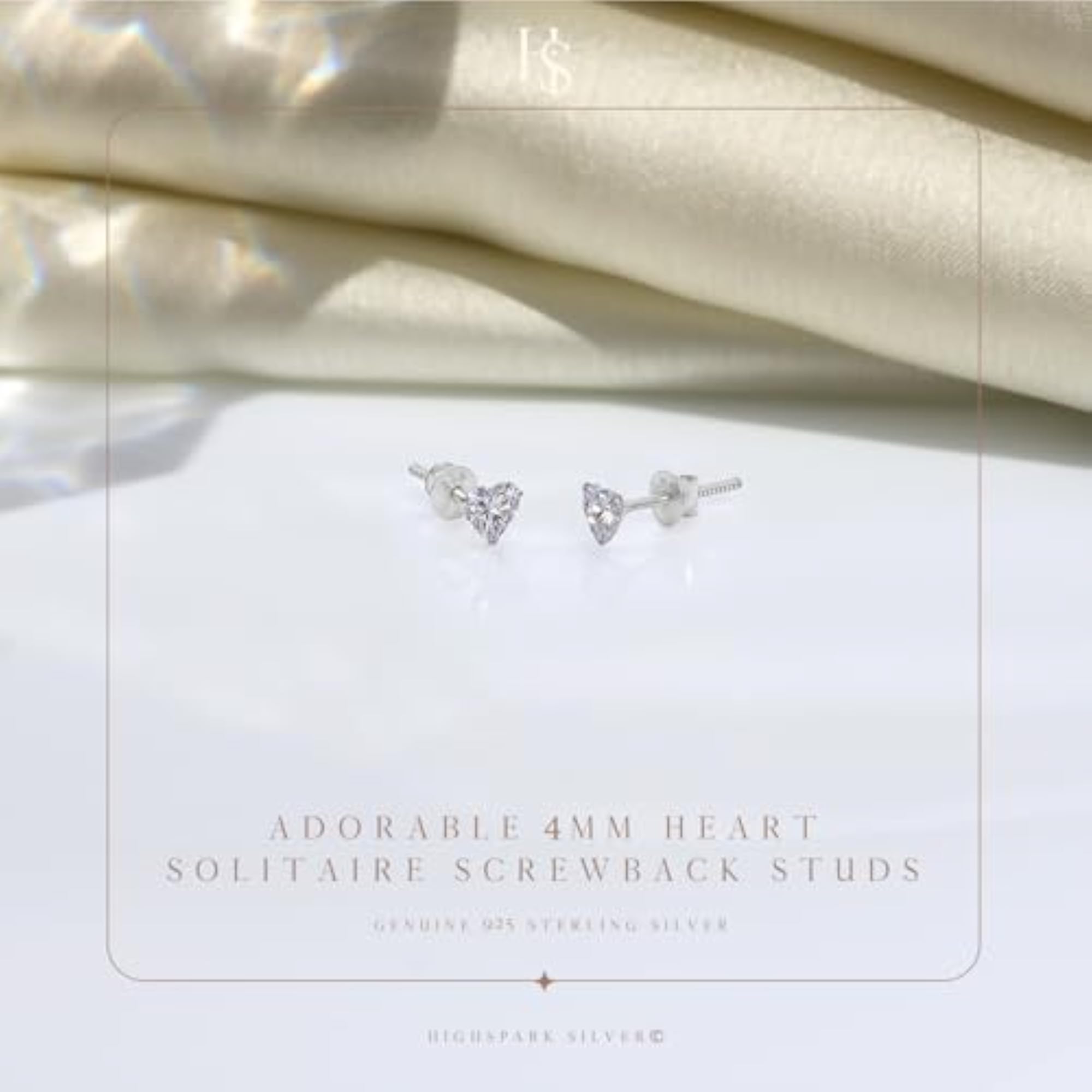 Men's & Women's 925 Silver Solitaire Screwback Stud Earrings