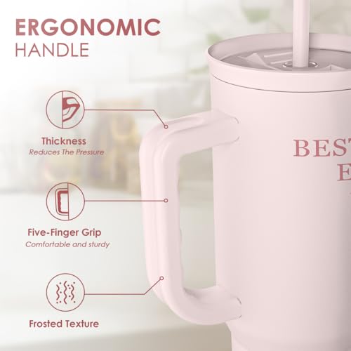 Image of SANDJEST Gift for Aunt - Best Aunt Stainless Steel Tumbler with Handle, Travel Coffee Mug for Moms - Aunts Gifts for Birthday Christmas Mothers Day, 40oz