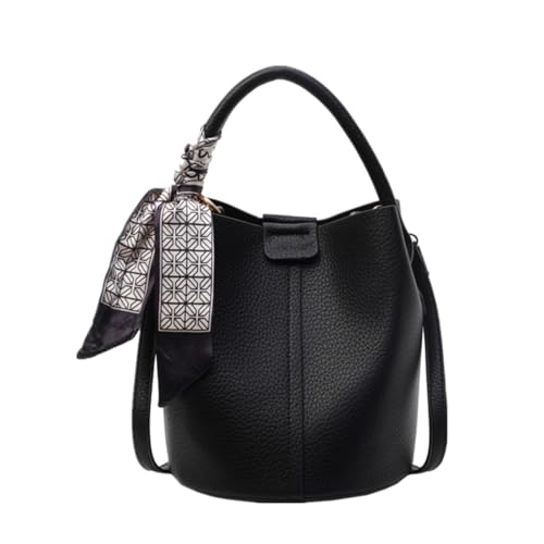 Women's Leather Bucket Bag Handbag Shoulder Crossbody Bag Sundries Bag With Removable Shoulder Strap