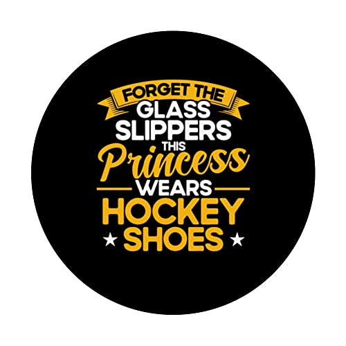 Field Hockey This Princess Wears Hockey Shoes PopSockets Swappable PopGrip, Black - Image 3