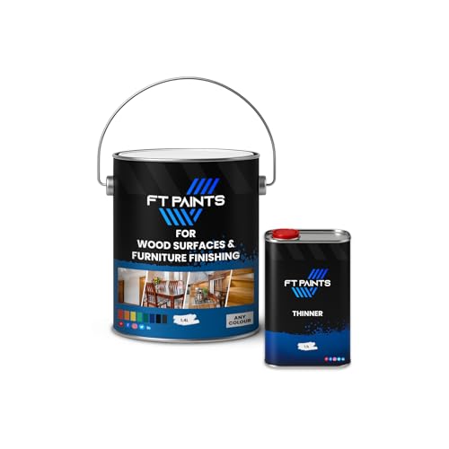 FabioT. FT Paints 2.5L Kit Semi-Gloss Enamel Paint For Wood Surfaces & Furniture Finishing- RAL 5015-Sky Blue