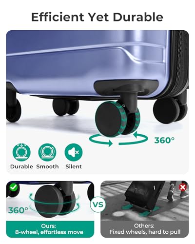 Image of BAGSMART Carry On Luggage 22x14x9 Airline Approved with Spinner Wheels,Lightweight 20 Inch Luggage with TSA Lock,Expandable Hard Shell Carry On Suitcases for Men Women,Slate Blue