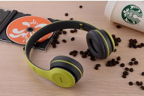Image of 100% Best Matte Finish Headphone with BASS & Bluetooth Support Bluetooth & Wired Headset (Green, On the Ear)