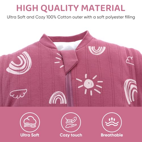Image of Baby Sleep Sack, TOG 2.5 Winter Wearable Blanket, Removable Long Sleeves Baby Sleeping Bag for Infants and Toddlers, Super Soft Warm Comfortable Sleeping Sack, Sun, 0-6M