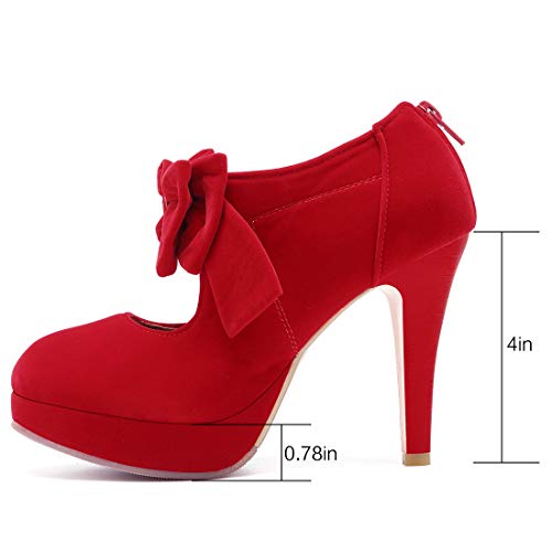Image of Mostrin Fashion Vintage Womens Small Bowtie Platform Pumps Ladies Sexy High Heeled Shoes