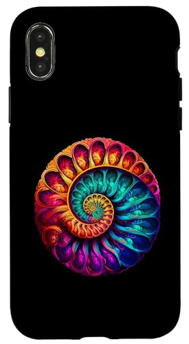 Carcasa para iPhone X/XS Amonita fósil Paleontología Pop Art