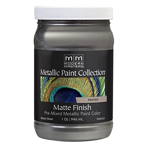 Modern Masters MM20932 Collection Metallic Paint, 1 Quarts, Matte Pewter