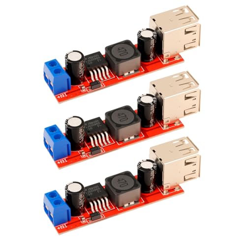 Double USB DC-DC Step Down Converter 6V-40V bis 5V 3A Buck Spannunswandler Charge Power Supply Module (3 Pack)