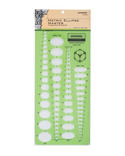 Rapidesign Metric Ellipses Master Template, Projections of 20, 30, 40 and 50 degrees, 1 Each (R2078)