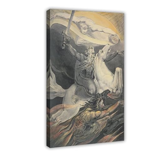 Poster Death on A Pale Horse William Blake pour un salon au style gothique