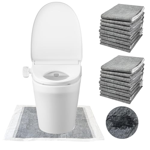 30 Pack Disposable Toilet Mats Absorbent Toilet Floor Protector Non-Slip Bathroom Potty Training Mats U Shaped Toilet Mat for Potty Training Anti-Urine Commode Mat for Children